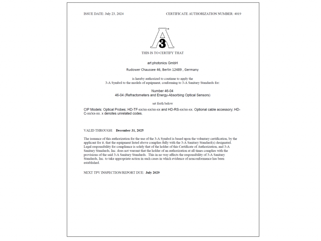 docs: certificate of https: Images High Quality Grahic 3A-certified Transflection Fiber Probe - art photonics